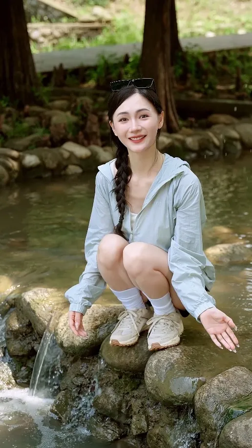 蕉内向往自然主题溪边场景